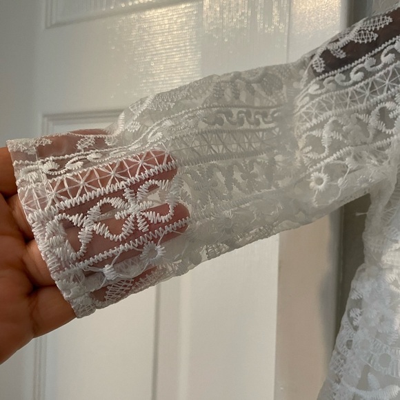 Elegant White Lace Kids Formal Dress - Picture 5 of 13